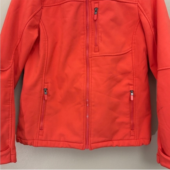 Calvin Klein Orange-Red Hooded Neoprene Fleece-Lined Jacket – Size Small GUC - Picture 6 of 16